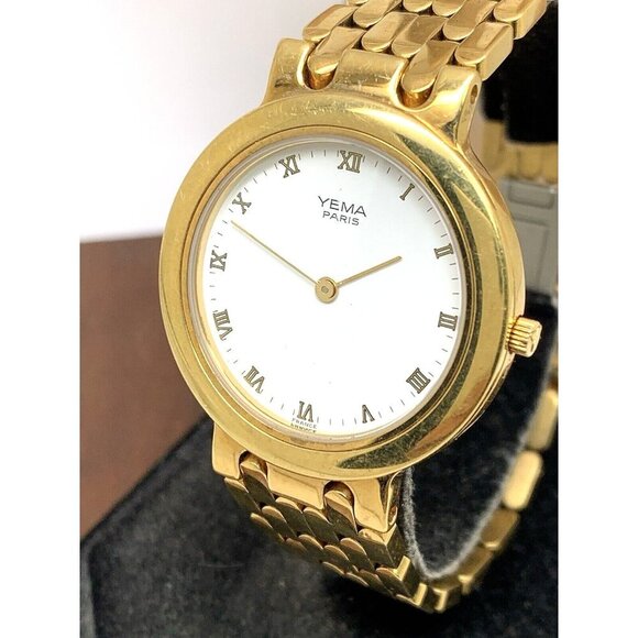 Yema Paris Unisex Watch Y5ZQ43 Quartz White Dial Gold Stainless Steel 34mm